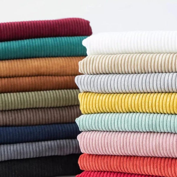 Tissu velours côtelé, 8 pays de Galles velours côtelé de couleur unie pour le bricolage, tissu de veste, tissu velours côtelé polyester brocart, par demi-mètre