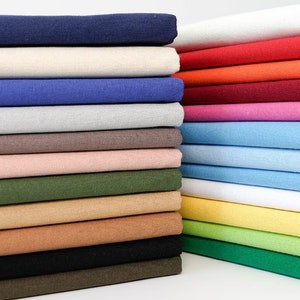 Tela de lona de algodón de 23 colores, tela de lona de colores, tela de color puro, tela hecha a mano, tela DIY, por media yarda