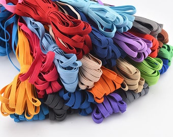 Banda elástica de color de 0,7 CM de ancho, banda elástica de goma, banda elástica de ropa, 10 metros