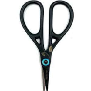 3 3/4 Premax Ring-Lock Straight Blade Black Serrated Embroidery Scissors image 1