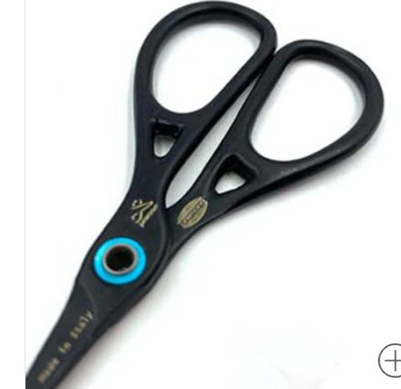 3 3/4 Premax Ring-Lock Straight Blade Black Serrated Embroidery Scissors image 2