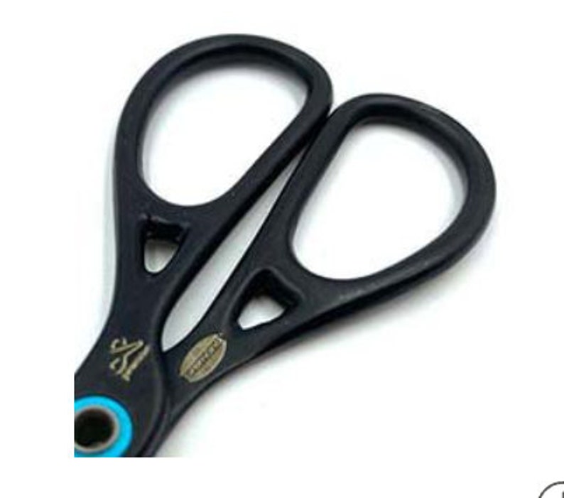 3 3/4 Premax Ring-Lock Straight Blade Black Serrated Embroidery Scissors image 3