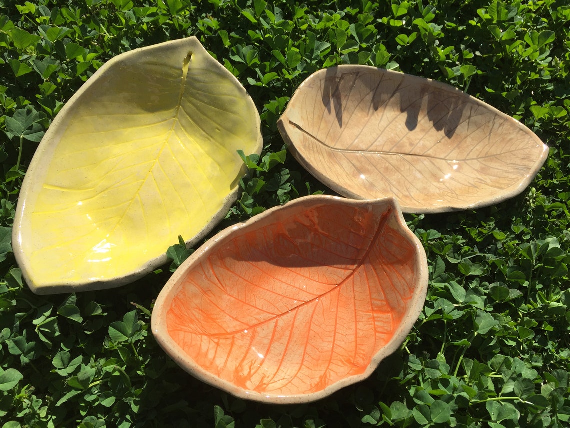 Ceramic Leaf Bowl Etsy