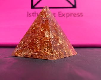 Red Rose Crystal Resin Triangle Prism
