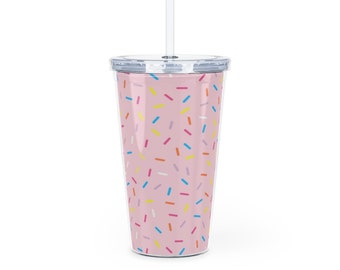 Sprinkles Plastic Tumbler with Straw
