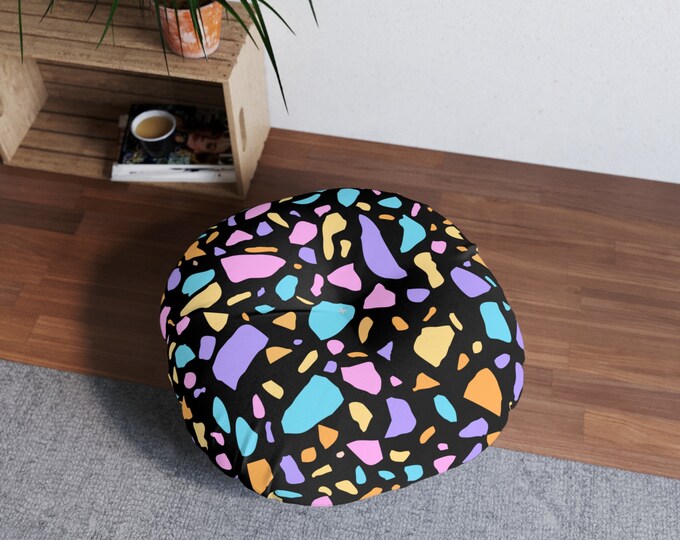 Featured listing image: Pastel Terrazzo Tufted Floor Pillow, Round