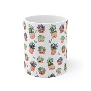 Succulent White Ceramic Mug