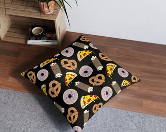 Junk Food Tufted Floor Pillow, Square