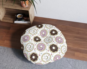 Donuts Tufted Floor Pillow, Round