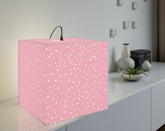 Pink Polka Dot Light Cube Lamp