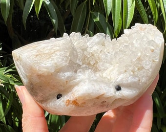Hedgehog Carving Quartz Cluster, Natural Quartz Cluster Hedgehog Carving