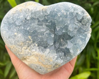 Druzy Celestite Egg, Celestine Crystal, Blue Crystal Centerpiece
