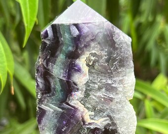 Beautiful Rainbow Fluorite Slab with Cubic Formation, Reiki Crystal, Rainbow Fluorite Slab, Self Standing Crystal