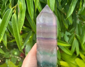 Beautiful Fluorite Crystal Obelisk Reiki Wand, Fluorite Tower Point