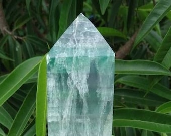Large Rainbow Fluorite Tower, Huge Crystal Decor, Metaphysical Gift Wand Fluorite Obelisk