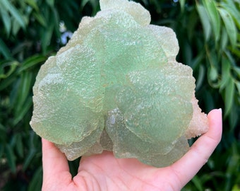 Translucent Green Fluorite Cluster with Druzy, Fluorite Specimen