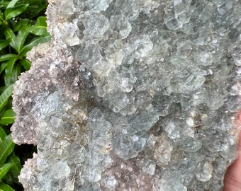 Blue Green Fluorite with Druzy Quartz