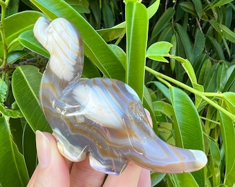 Agate Crystal Dinosaur Carving
