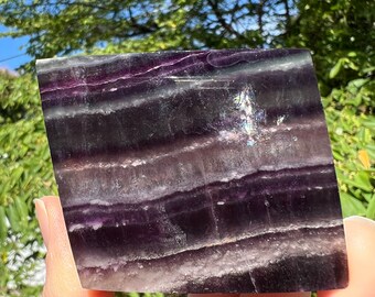 Rainbow Fluorite Freeform Crystal: Blue & Purple Reiki Stone
