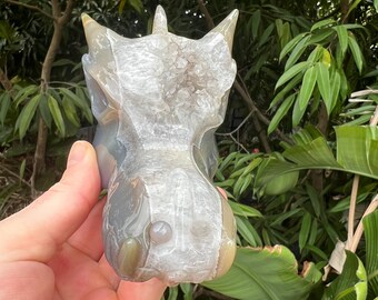 Druzy Agate Dragon Head, Crystal Gift