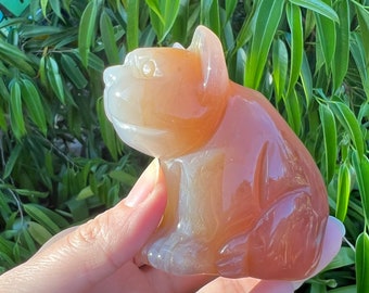 Druzy Agate Crystal Dog Carving Cute Crystal Puppy French Bulldog Crystal Frenchie Mineral Decor