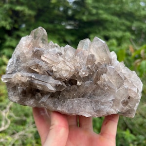 Genuine Mined Large Smokey Quartz Raw Cluster, Natural Cluster