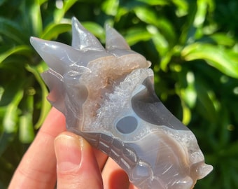 Druzy Agate Dragon Head