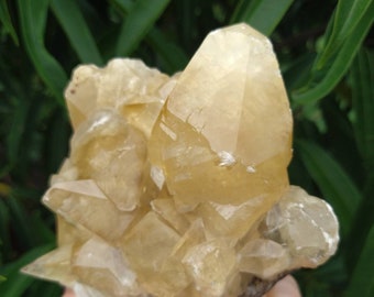 Dipyramidal Calcite Crystal Cluster, also know as "Dogtooth Spar" Calcite with Pyrite growth on Matrix