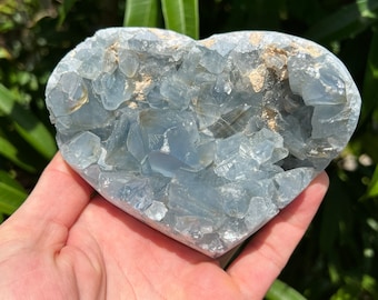 Druzy Celestite Egg, Celestine Crystal, Blue Crystal Centerpiece