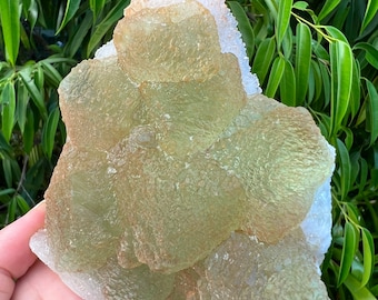 Large Translucent Green Octagonal Fluorite Cluster, Mineral Specimen Centerpiece