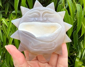 Druzy Crystal Sun Agate Carving