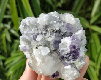 Raw Translucent Purple Fluorite Cluster, Mineral Specimen