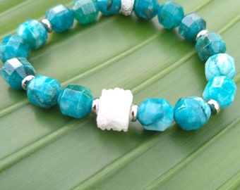 Solar Quartz & Apatite Bracelet Spiritual Jewelry Handmade with Love Empath Reiki Prayer Bracelet