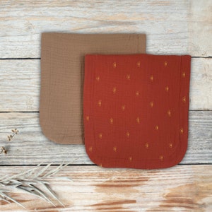 Organic Muslin/Bamboo Terry Burp Cloth, Highly Absorbent, Two Outer Layers of Double Gauze and an Inner Layer of Bamboo Terry Cloth