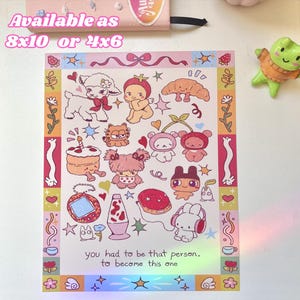 Impression d'art nostalgie | Impression d'art mate d'art 8 x 10 | Impression 4 x 6 | Non archivage, scrapbooking, journal indésirable art inspo mignon