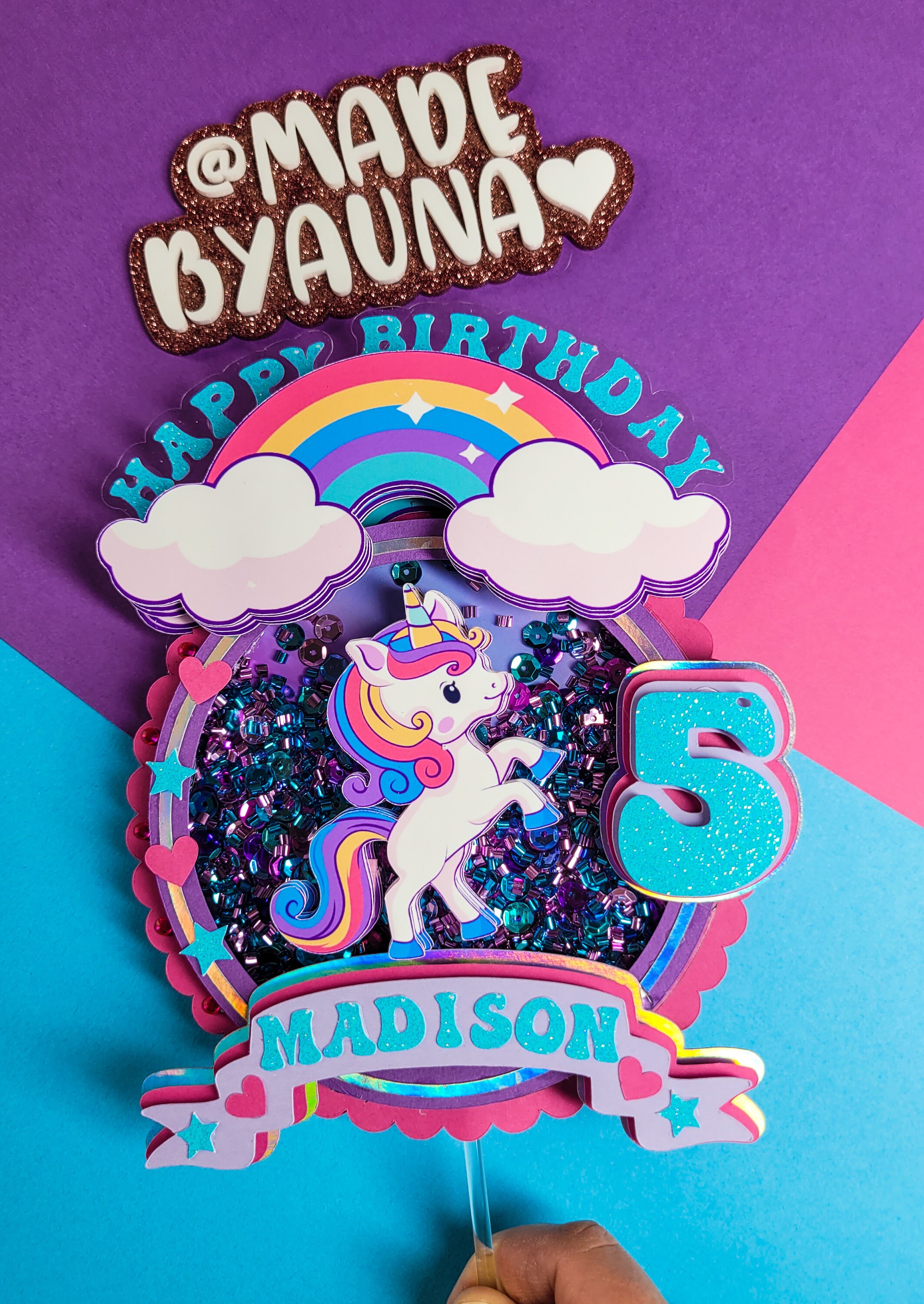 Unicorn Cake Topper Unicorn Birthday Cake Topper Kid Party Etsy