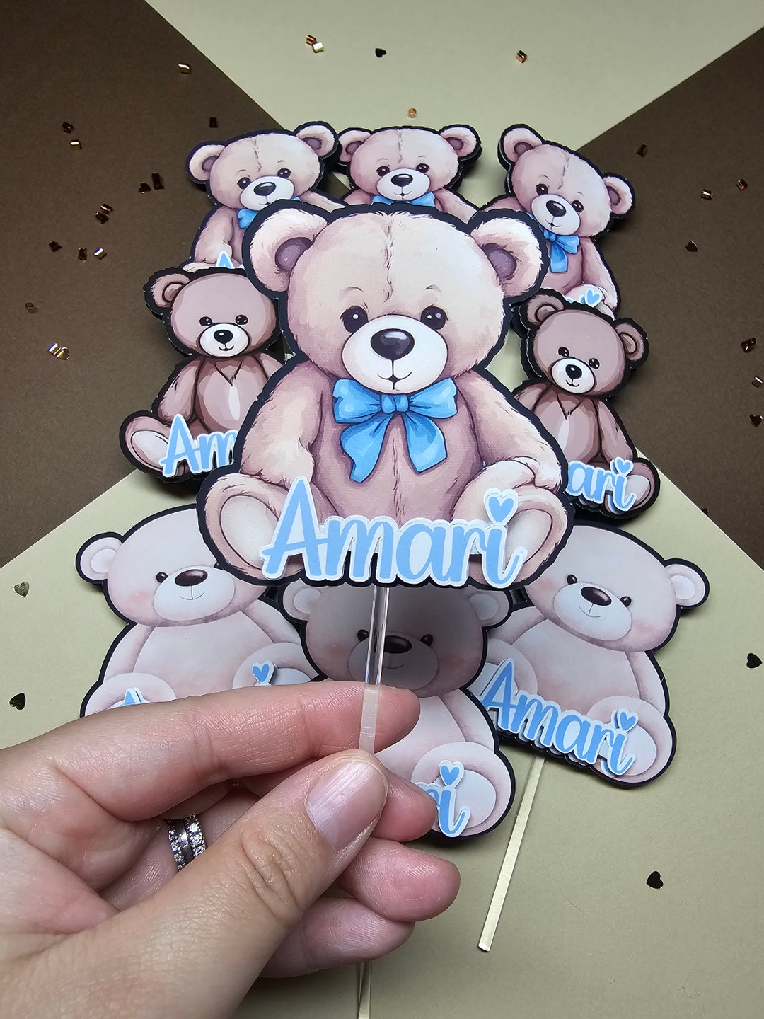 Bear Cupcake Toppers Baby Shower Cupcake Toppers Teddy Bear Cupcake