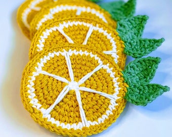 Crochet Lemon Slice Coaster PATTERN