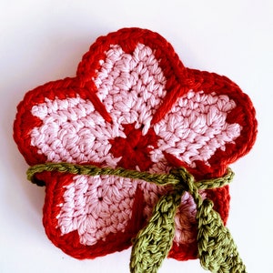 Crochet Cherry Blossom Coaster PATTERN image 7