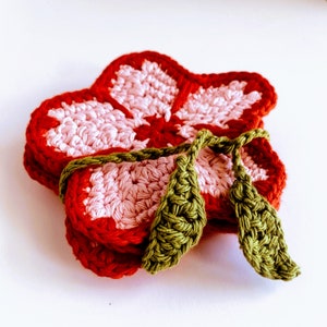 Crochet Cherry Blossom Coaster PATTERN