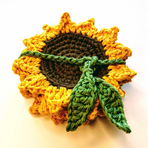 Crochet Sunflower Coaster PATTERN