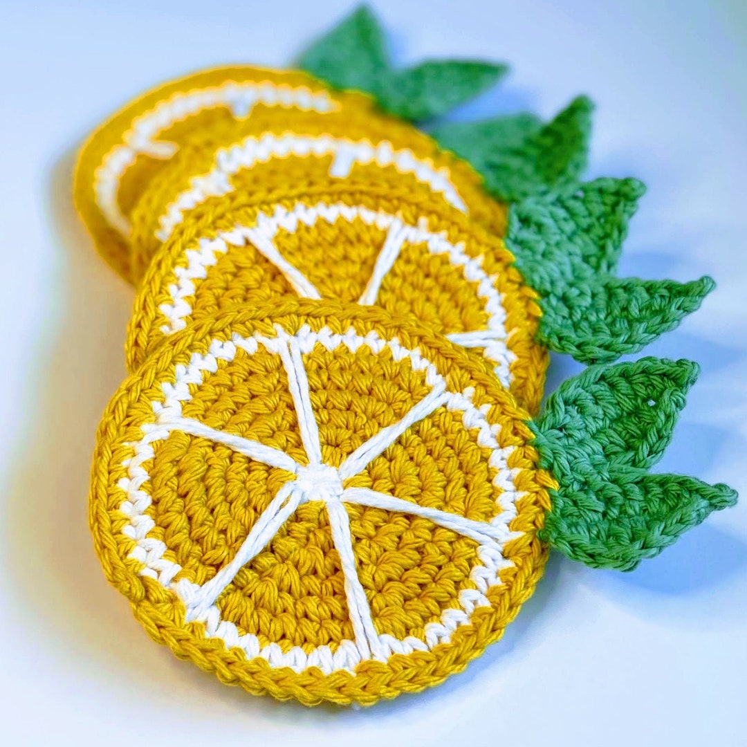 Crochet Lemon Slice Coaster PATTERN Etsy