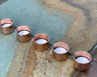 Copper Tealight Candle Holder - Rustic Plant Holder -  Minimalist Home Decor - Modern Planter - Gift ***SET OF 4 PIECES***