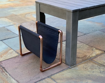 Copper Magazine Holder - Freestanding Rack - Minimalist Decor - Book Storage - Gifts