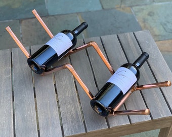 Copper Pipe Wine Rack - Magazine Book Holder - Freestanding Rack - Home Decor - Housewarming Gift - Handmade in USA