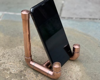 Copper Pipe Phone Stand - Modern - Minimalist Desk - Art Deco