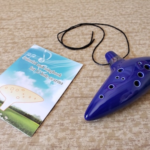 Dark Blue Zelda Ocarina of Time Ceramic Cosplay Flute Music Instrument Birthday Gift Link Nintendo