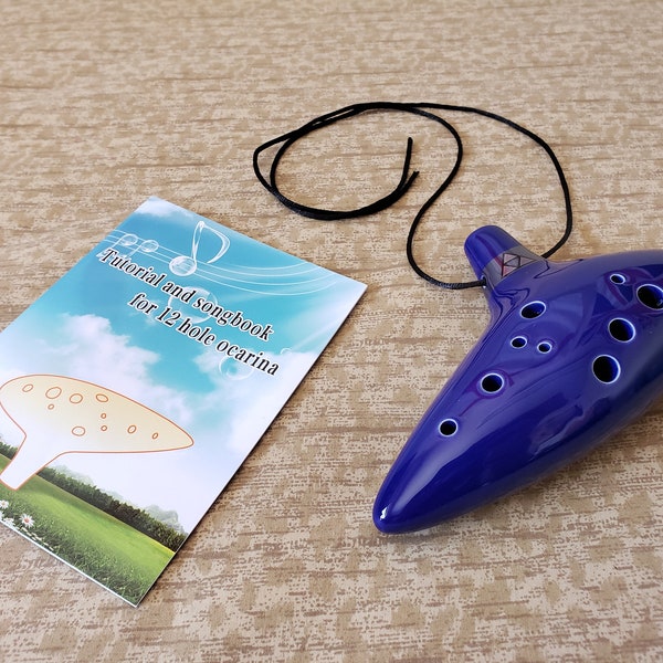 Dark Blue Zelda Ocarina of Time Ceramic Alto C Flute Music Instrument Birthday Gift Link Nintendo Navy