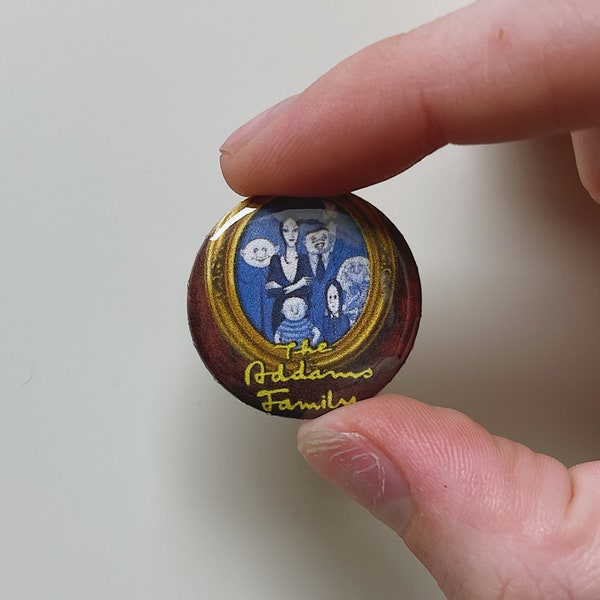 Addams Family musical pin back button