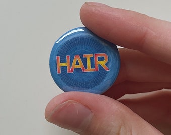 Hair Musical pin back button